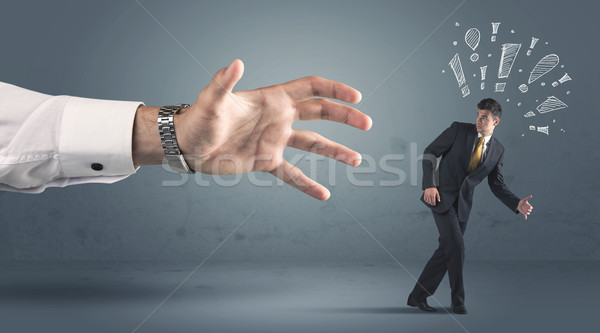 üzletember messze nagy kéz kézzel rajzolt iroda Stock fotó © ra2studio