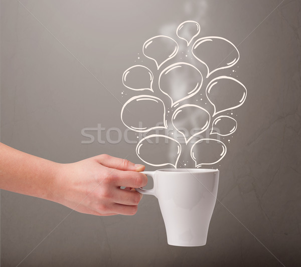 コーヒーマグ 手描き 吹き出し 食品 抽象的な ストックフォト © ra2studio