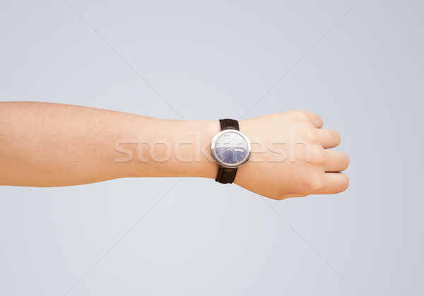 Foto stock: Mão · ver · preciso · tempo · moderno