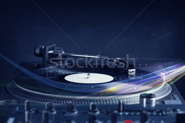 Muziekspeler spelen vinyl muziek kleurrijk abstract Stockfoto © ra2studio