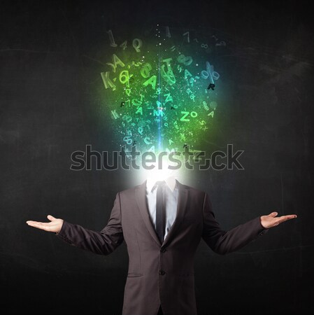 Business man with glowing exploding head Stock photo © ra2studio