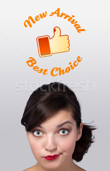 Young head looking at shipping and order signs Stock photo © ra2studio