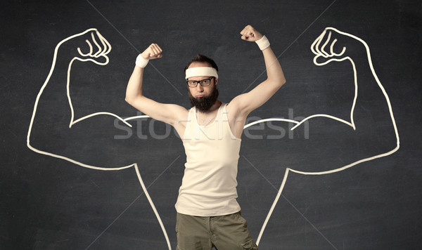 Jeunes faible homme muscles Homme [[stock_photo]] © ra2studio