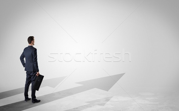 Hombre dirección éxito objeto mano dirigir Foto stock © ra2studio
