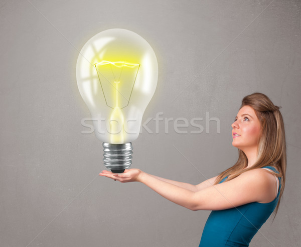 Belle dame réaliste 3D ampoule [[stock_photo]] © ra2studio