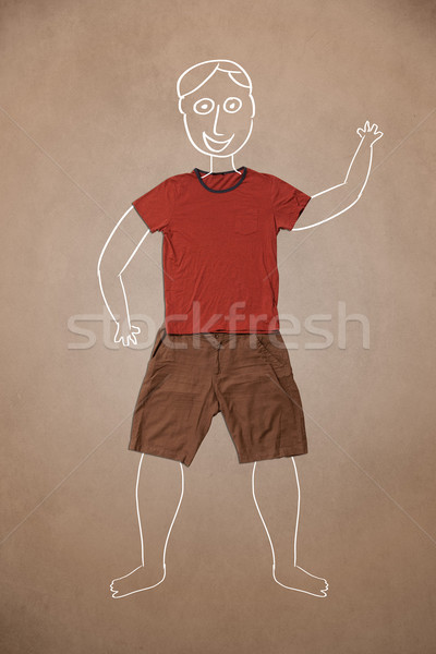 Kézzel rajzolt vicces karakter lezser ruházat aranyos Stock fotó © ra2studio