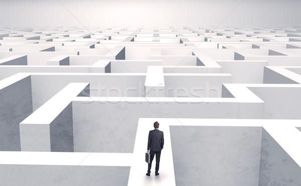 Small businessman in a middle of a maze Stock photo © ra2studio