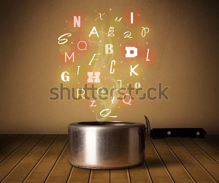 Cartas fora panela colorido metal Foto stock © ra2studio