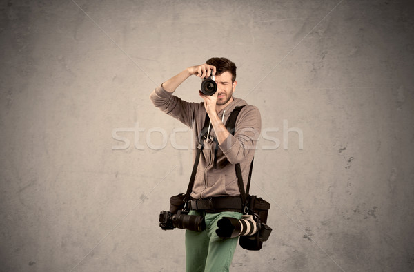 Foto stock: Fotógrafo · câmera · profissional · masculino