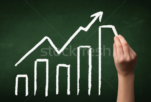 [[stock_photo]]: Main · dessin · graphique · tableau · noir · augmenté · graphique