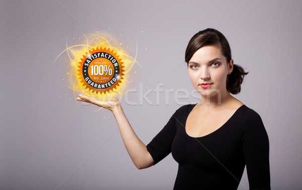 woman holding virtual business sign Stock photo © ra2studio