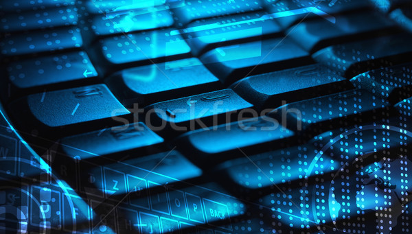 Foto stock: Teclado · iconos · tecnología · trabajo