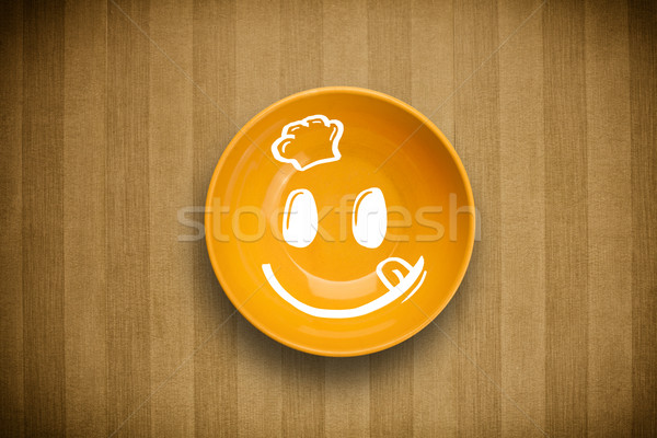 Fericit desen animat faţă colorat fel de mâncare Imagine de stoc © ra2studio