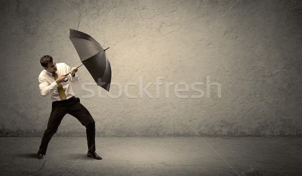 Bello uomo d'affari ombrello copia spazio business Foto d'archivio © ra2studio