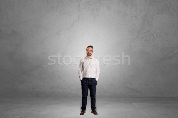 Egyedül üzletember áll sötét szoba jóképű Stock fotó © ra2studio