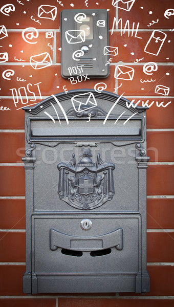 郵便ポスト 白 手描き メール アイコン 紙 ストックフォト © ra2studio