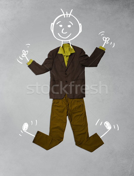Stock fotó: Aranyos · vicces · rajzfilmfigura · lezser · ruházat · kézzel · rajzolt