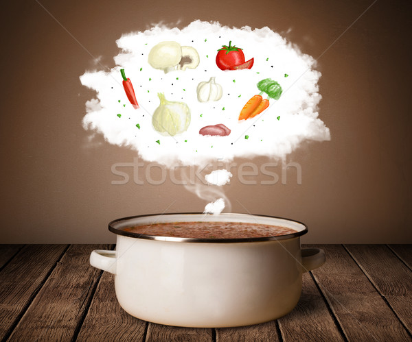 Vegetables in vapor cloud  Stock photo © ra2studio