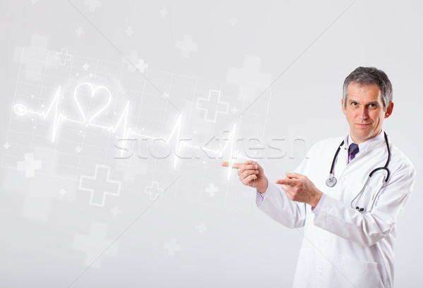 Médico latido del corazón resumen corazón hombre médicos Foto stock © ra2studio