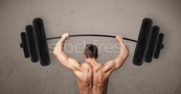 мышечный человека весов сильный спортзал Сток-фото © ra2studio