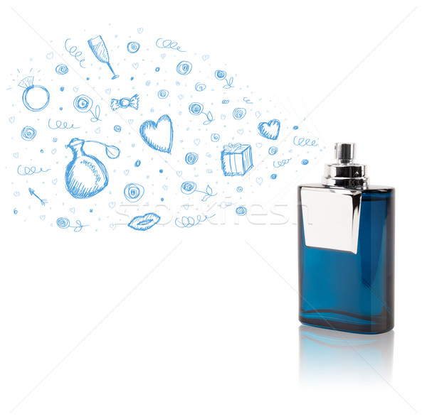 Afara frumos parfum sticlă colorat cadou Imagine de stoc © ra2studio