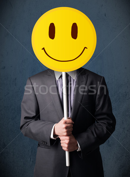 商人 笑臉 表情 黃色 頭 商業照片 © ra2studio
