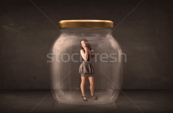 Femme d'affaires verre jar concept espace Finance [[stock_photo]] © ra2studio