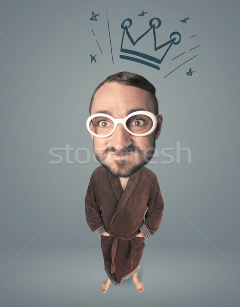Big head person with crown Stock photo © ra2studio