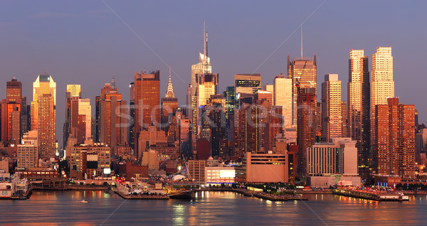 Nueva York Manhattan puesta de sol horizonte panorama Times Square Foto stock © rabbit75_sto