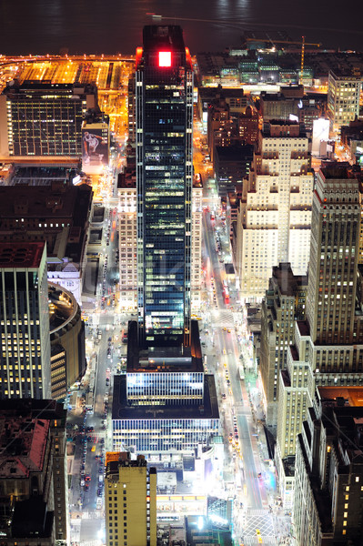 Foto d'archivio: New · York · City · Manhattan · strada · notte · grattacieli