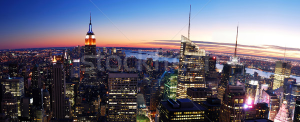 New York City manhattan Skyline Luftbild Panorama Empire State Building Stock foto © rabbit75_sto