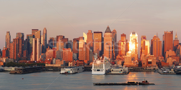 Városi városkép panoráma New York Manhattan sziluett Stock fotó © rabbit75_sto