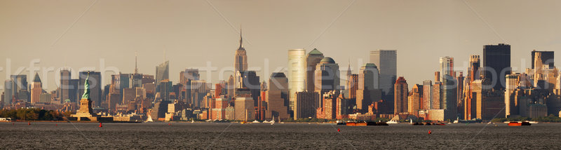 New York City manhattan Statue Freiheit Skyline Panorama Stock foto © rabbit75_sto