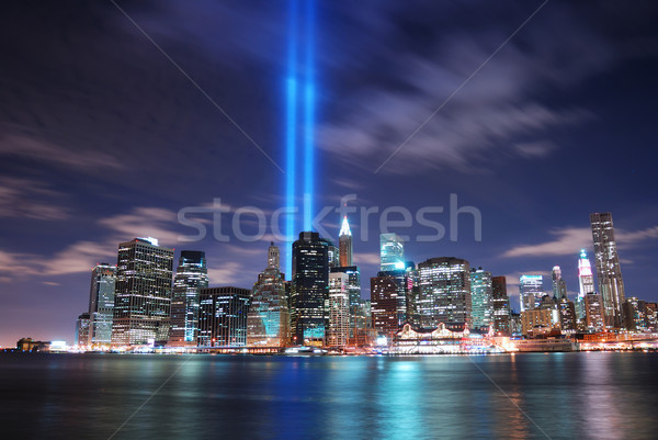 New York 11 eylül Manhattan panorama görmek gece Stok fotoğraf © rabbit75_sto