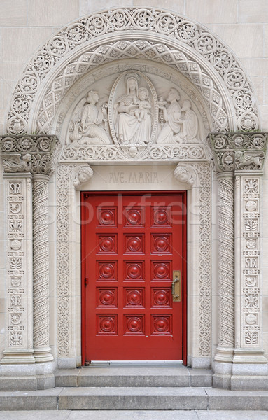 Foto stock: Arco · pedra · porta · belo · padrão · New · York · City