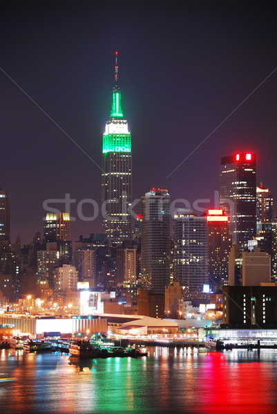 New York City Manhattan Empire State Building business zonsondergang Stockfoto © rabbit75_sto