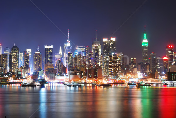New York City Skyline Times Square Empire State Building Nacht Business Stock foto © rabbit75_sto