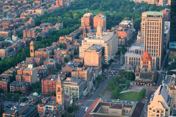 Boston zonsondergang stad centrum luchtfoto stedelijke Stockfoto © rabbit75_sto