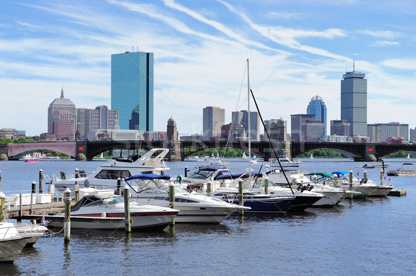 Бостон реке городского Небоскребы лодках Сток-фото © rabbit75_sto