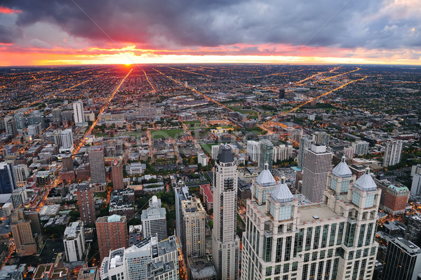 Chicago apus orizont panoramă zgarie-nori Imagine de stoc © rabbit75_sto