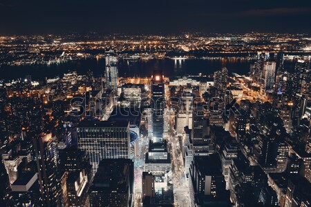 New York City Manhattan skyline aerial view at dusk Stock photo © rabbit75_sto