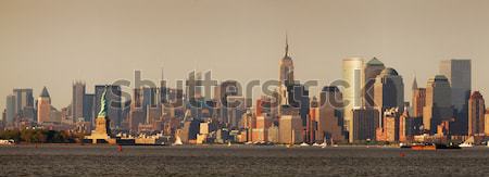 New York Manhattan sziluett panoráma Empire State Building szobor Stock fotó © rabbit75_sto