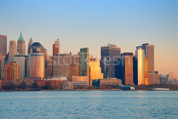 New York City centrul orasului apus orizont panoramă râu Imagine de stoc © rabbit75_sto
