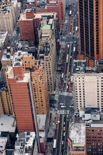 New York Manhattan utca légifelvétel felhőkarcolók gyalogos Stock fotó © rabbit75_sto