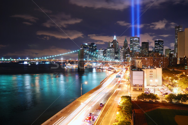 Manhattan noapte 11 septembrie New York City panoramă vedere Imagine de stoc © rabbit75_sto