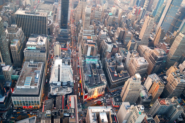 New York City Manhattan skyline luchtfoto straat wolkenkrabbers Stockfoto © rabbit75_sto