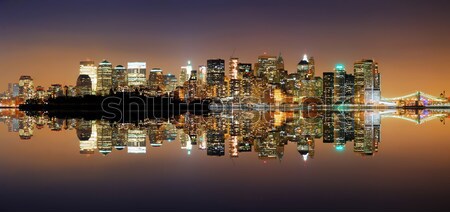 New York City Manhattan orizont noapte reflecţie afaceri Imagine de stoc © rabbit75_sto