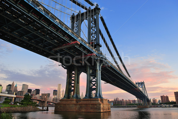 ストックフォト: ニューヨーク市 · マンハッタン · 橋 · クローズアップ · 午前 · カラフル