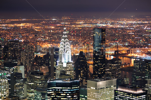 Constructii Manhattan New York City noapte ny SUA Imagine de stoc © rabbit75_sto
