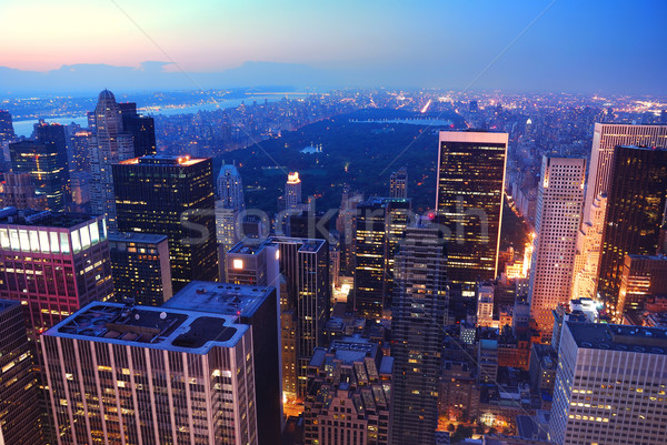 Foto stock: New · York · City · Central · Park · manhattan · panorama · linha · do · horizonte